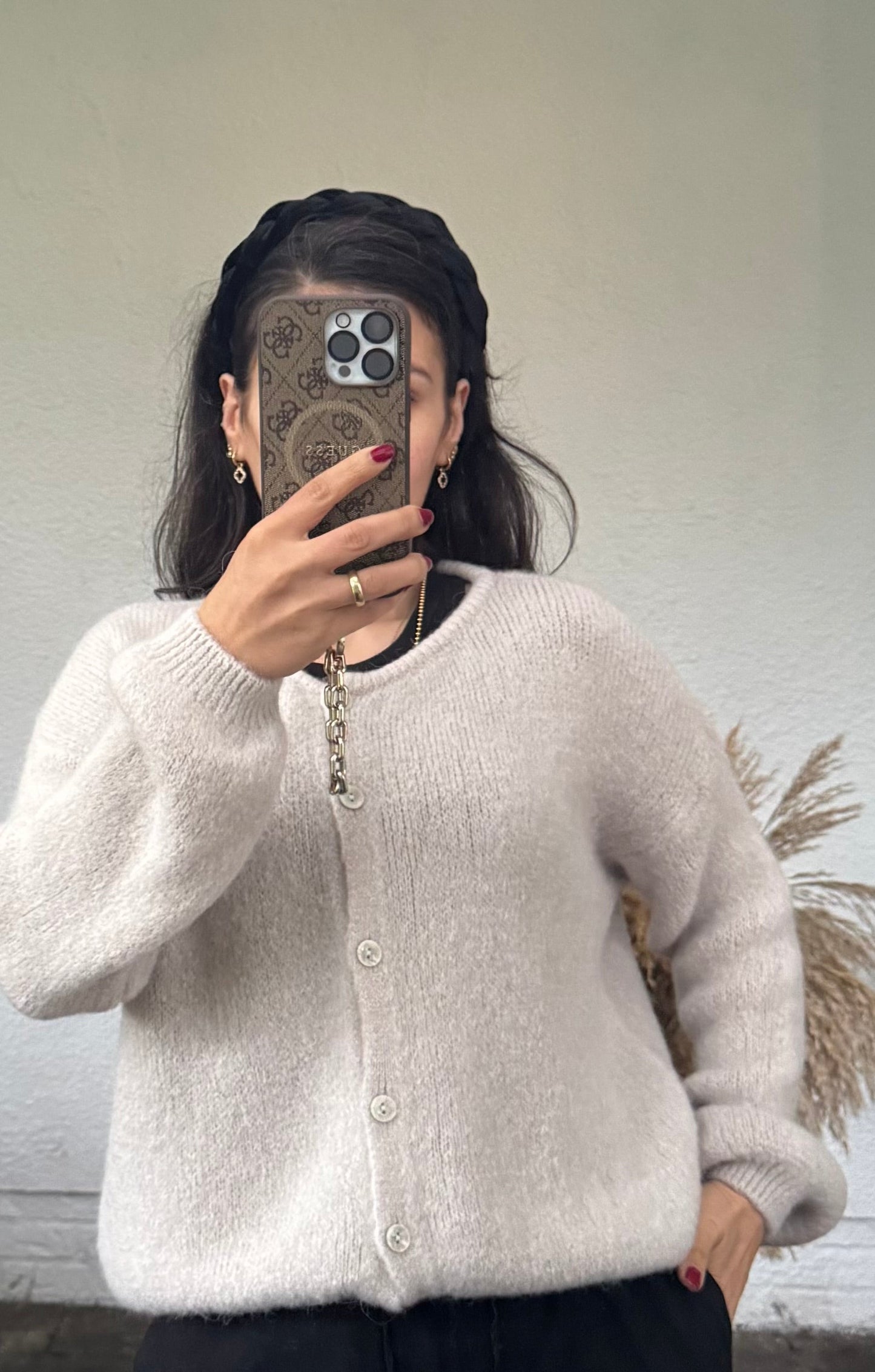 Musthave Alpaka Cardigan stone