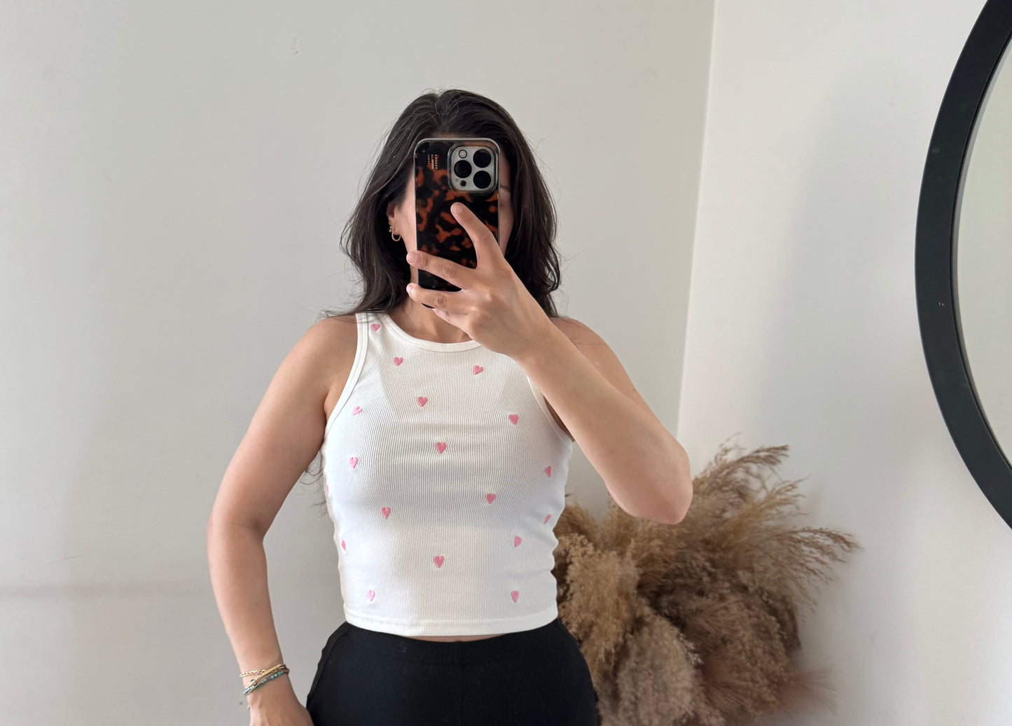 Herz crop top weiß