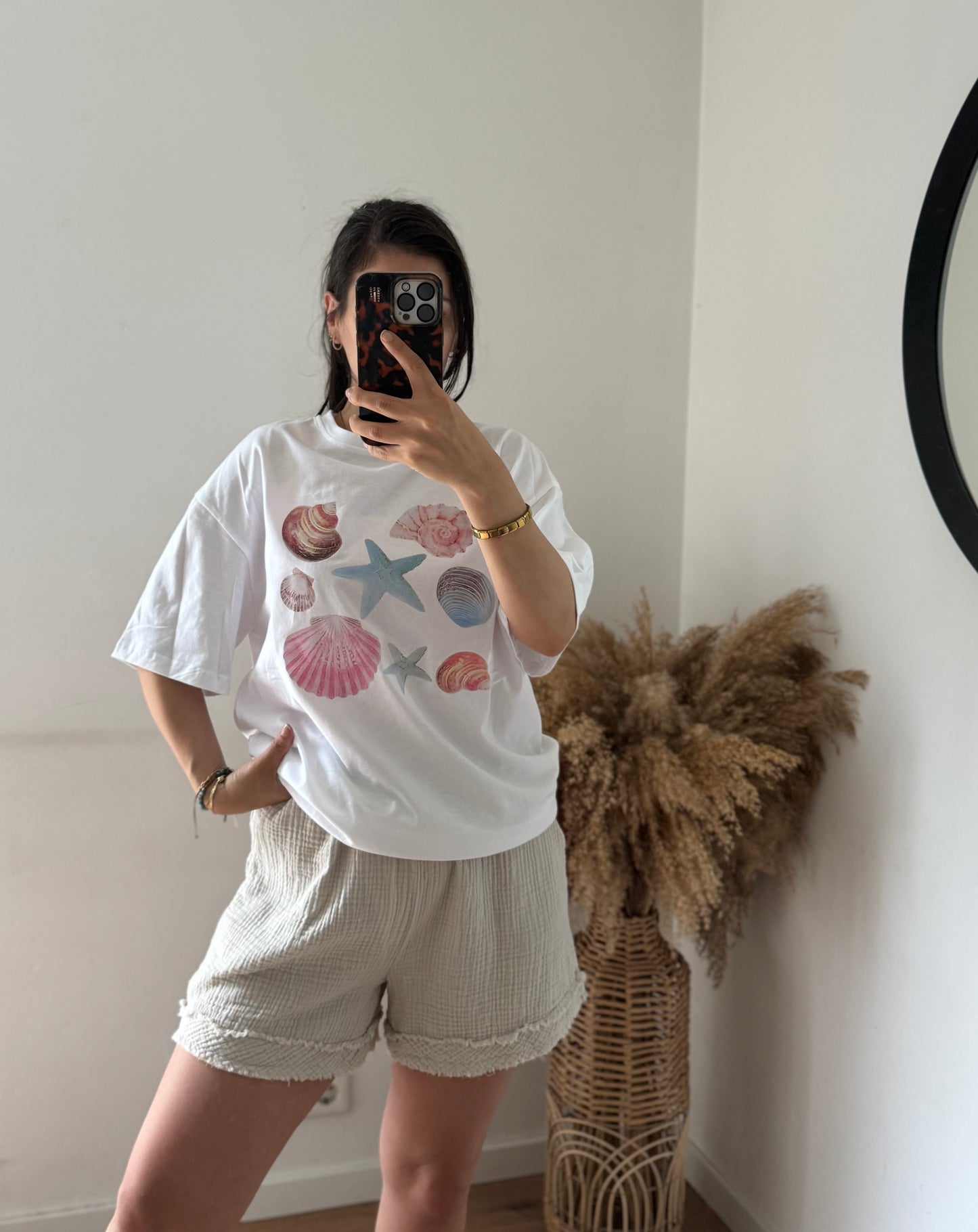 100% Baumwoll Muschelshirt