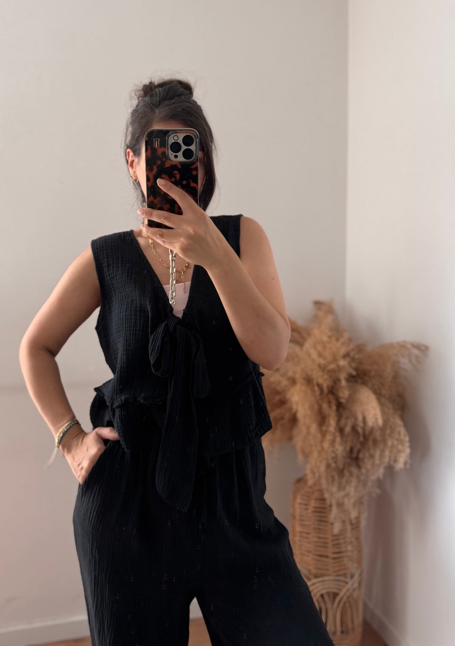 Musselin top Coco schwarz