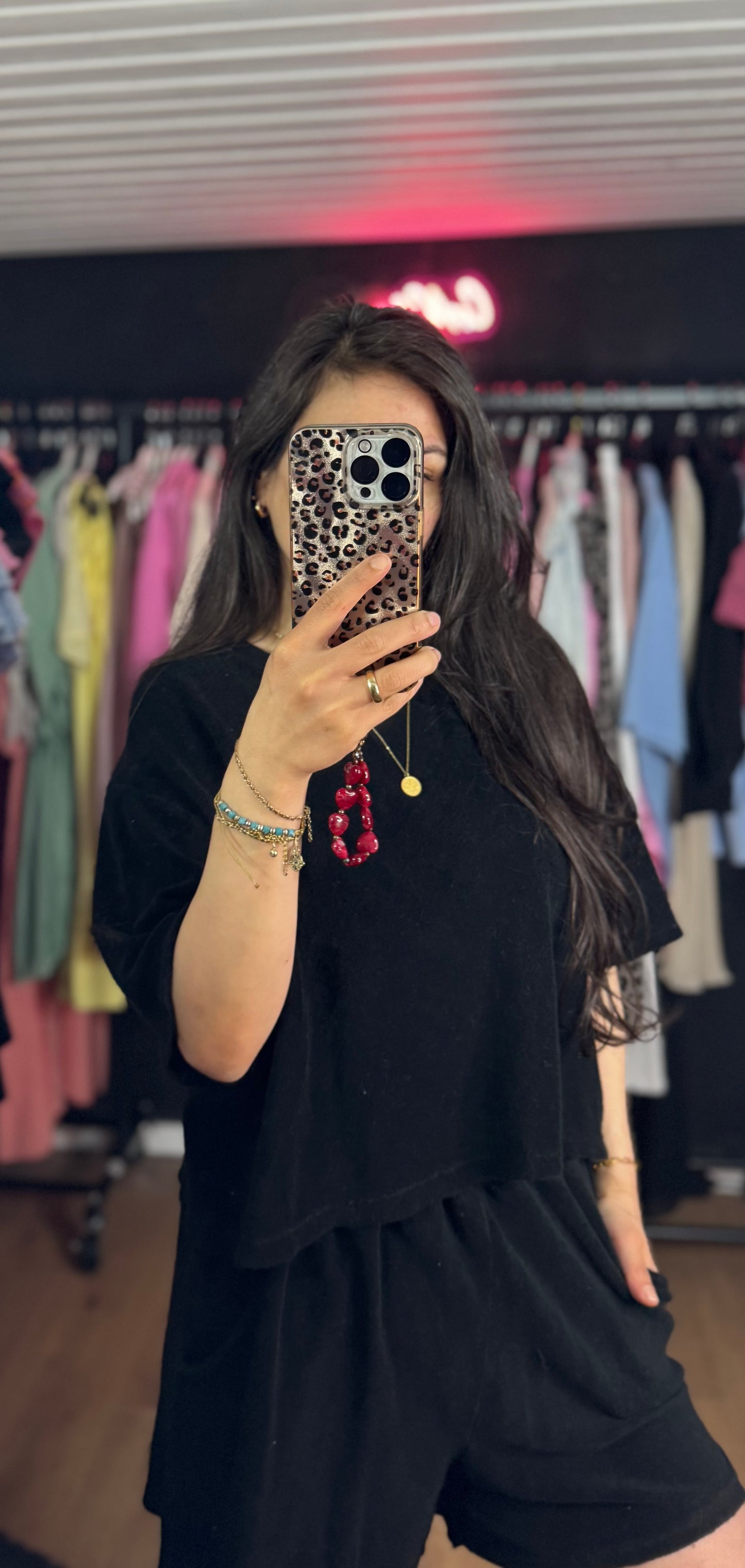 Baumwoll-Frottee Set schwarz