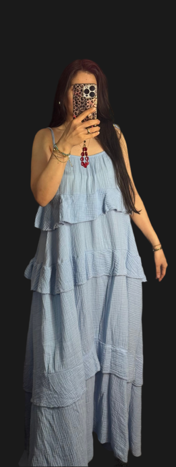 Musselin Kleid Rüschi babyblau