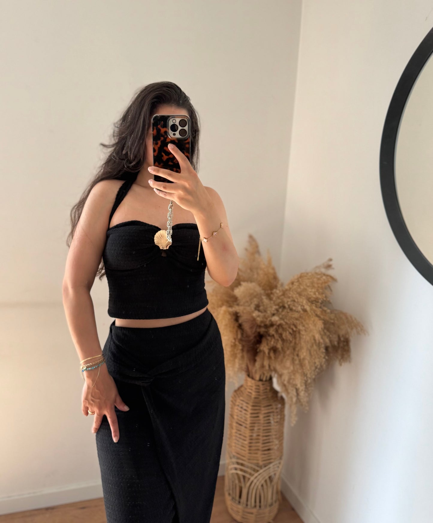 Baumwoll Sommer Set Shell black