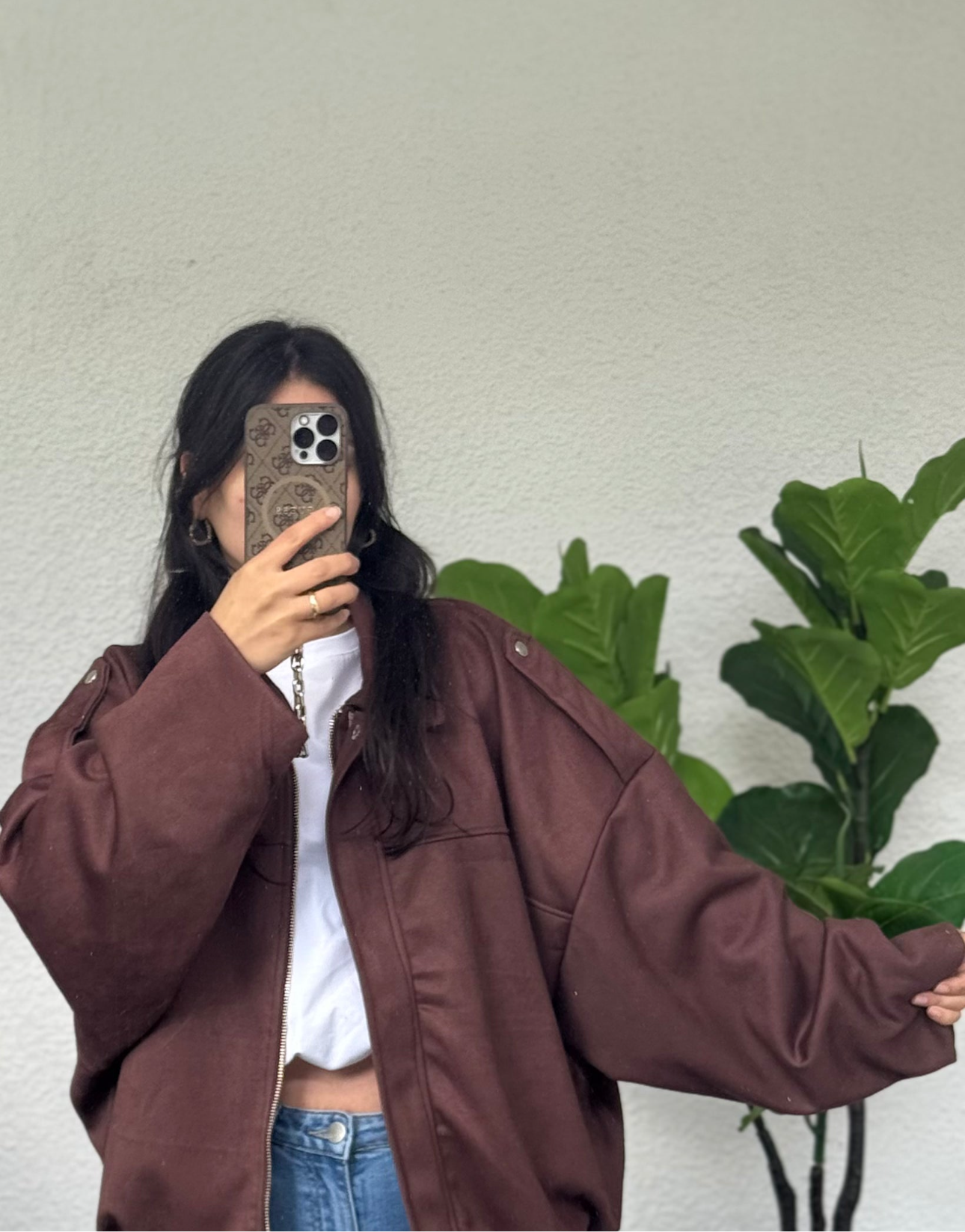 Balloon Suede Jacket Braun