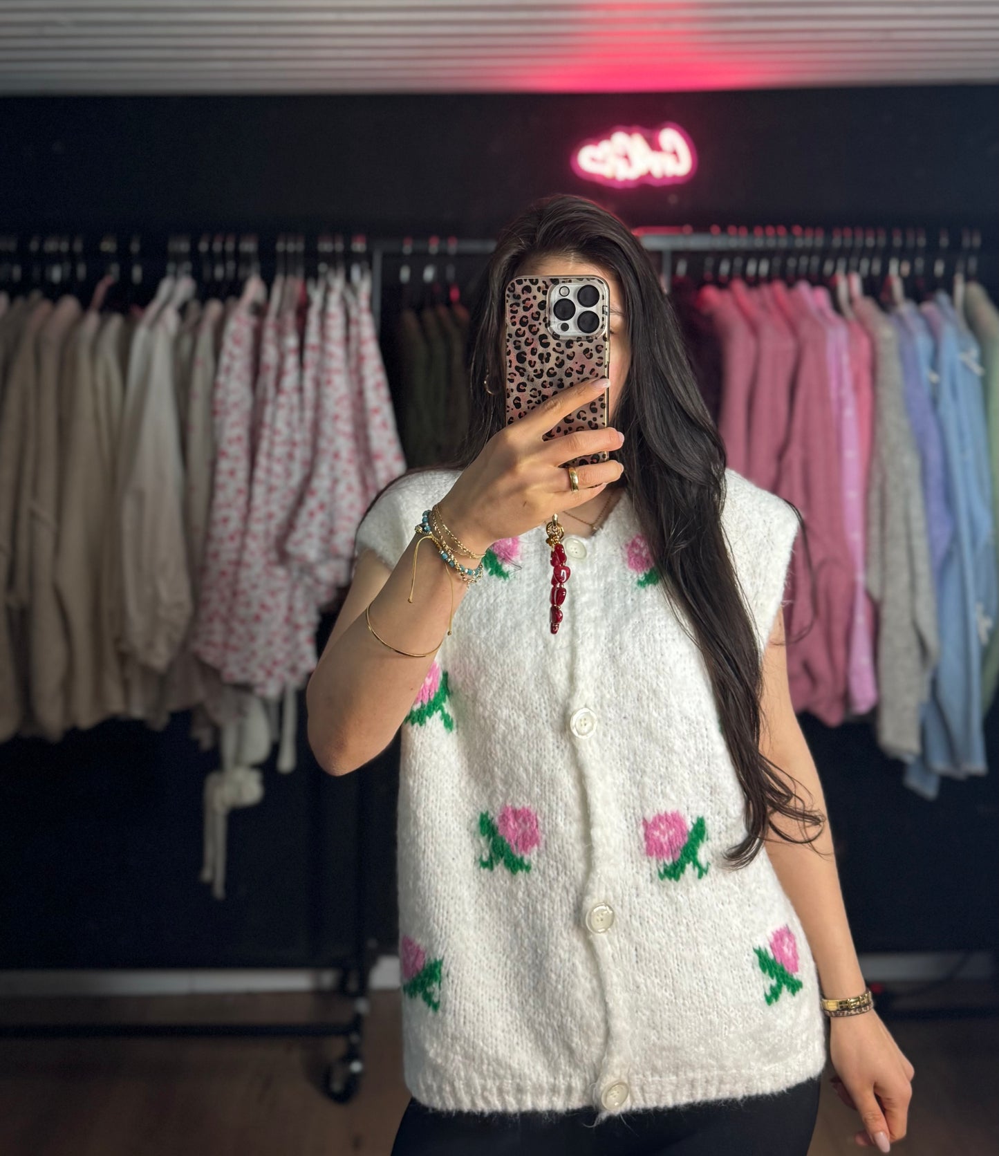 Strickweste Bloom weiß