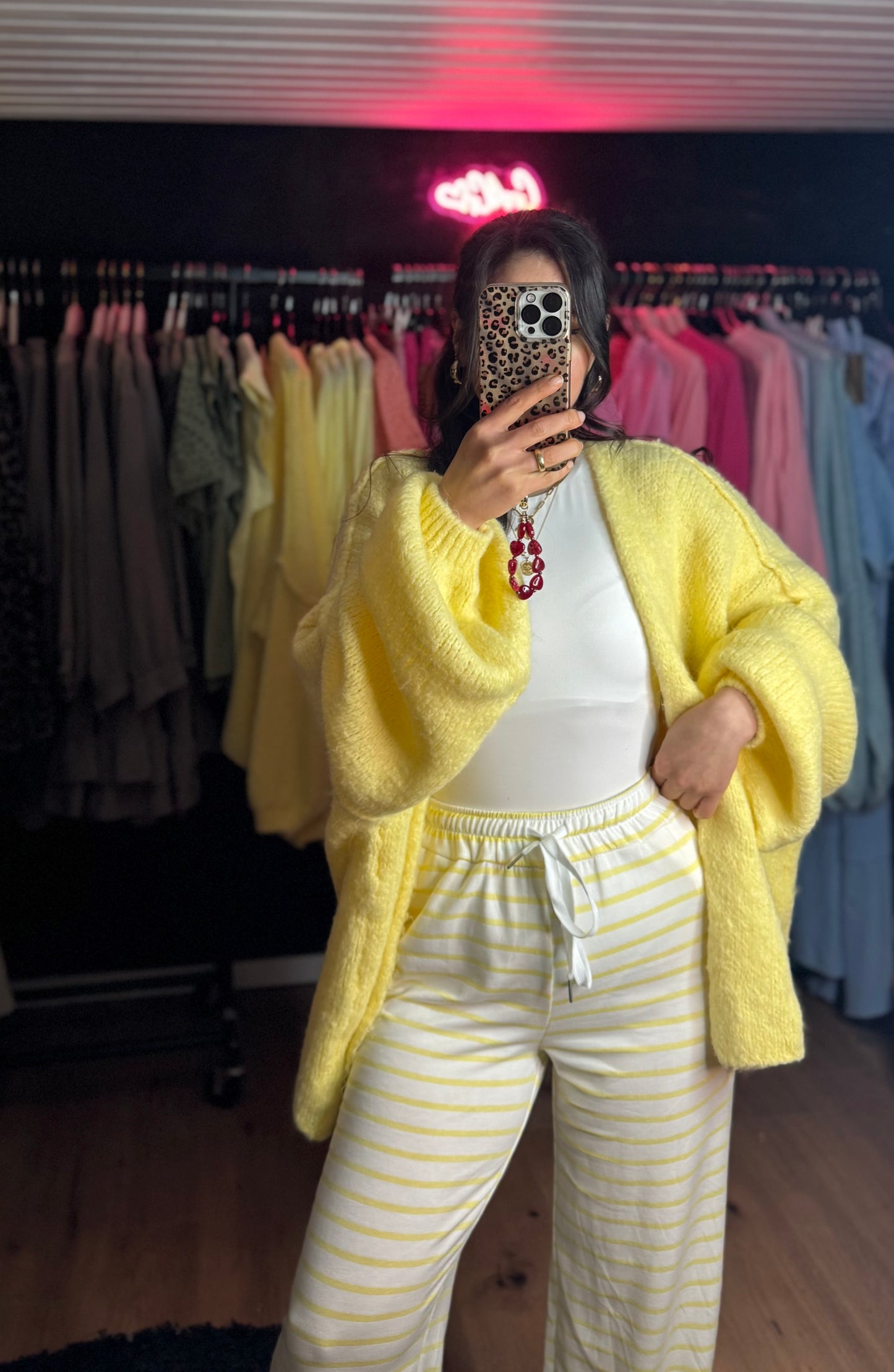 Oversize Cardigan gelb