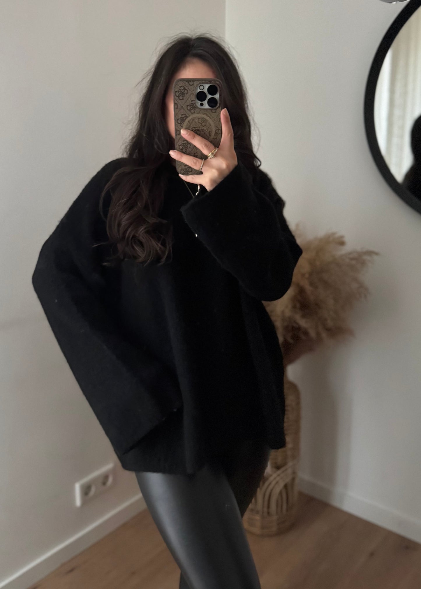 Pullover Schneeflocke braun schwarz