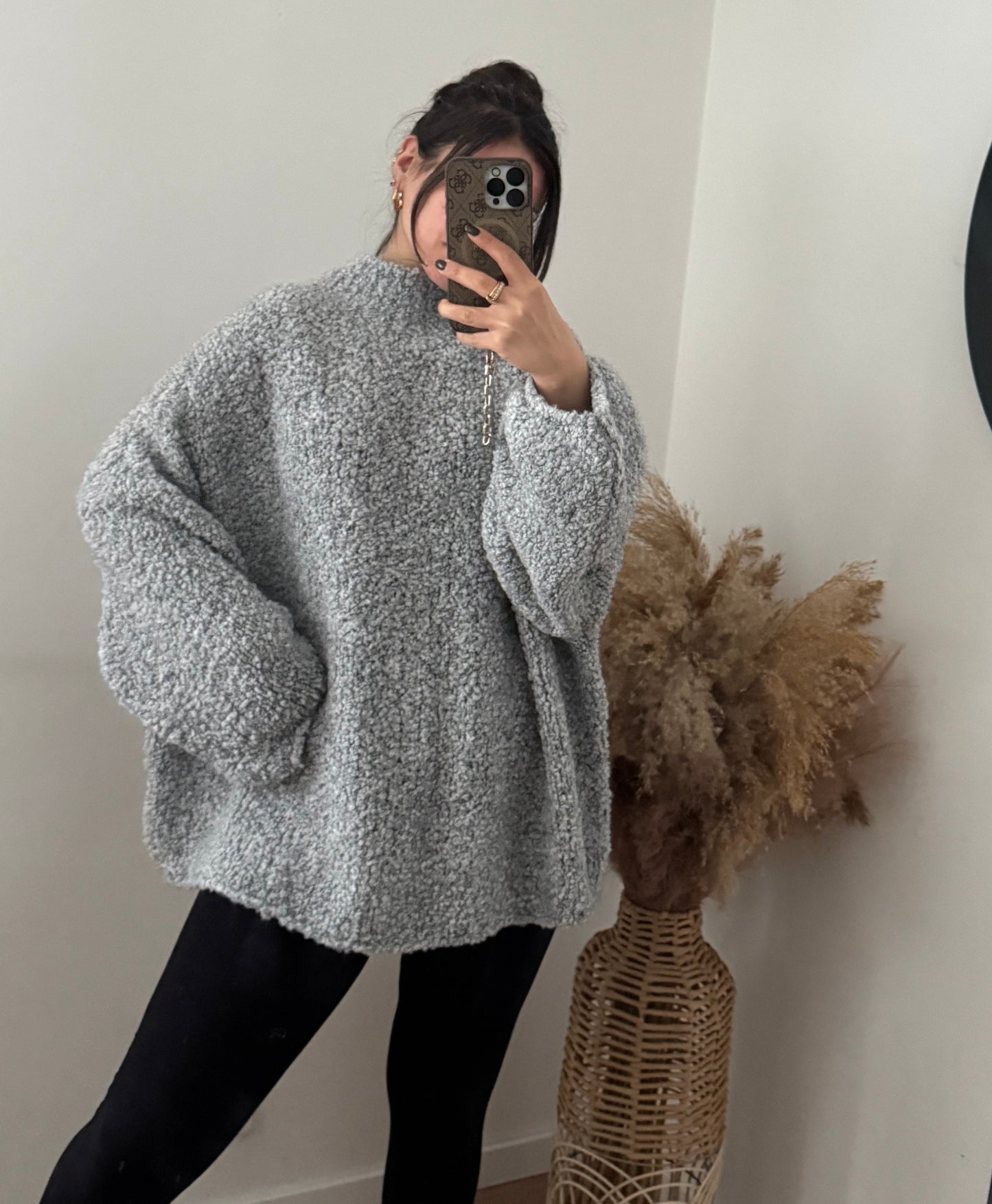 Boucle Lelly offene Ärmel grau