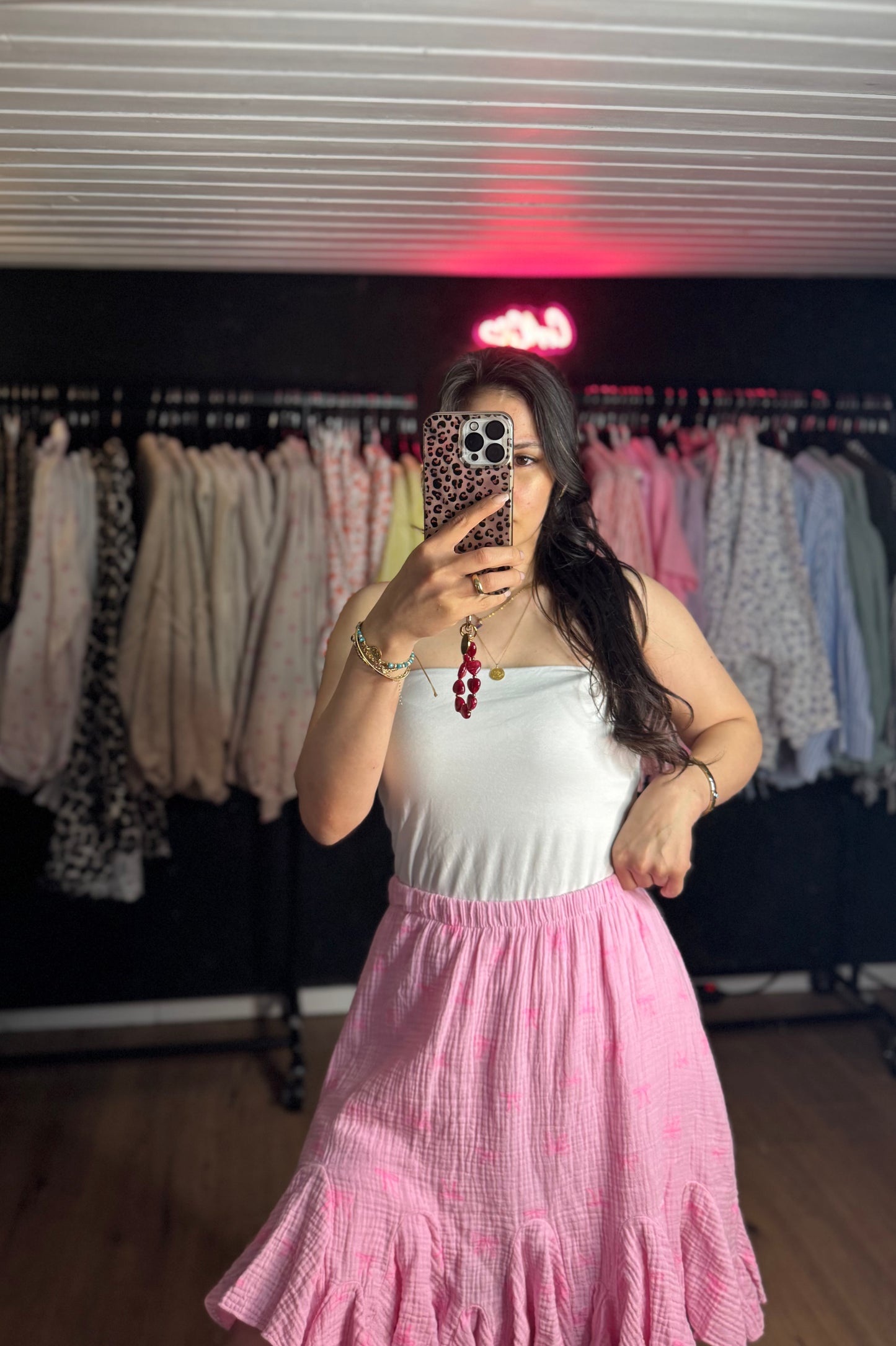 Musselinrock pink mit pinken 🎀