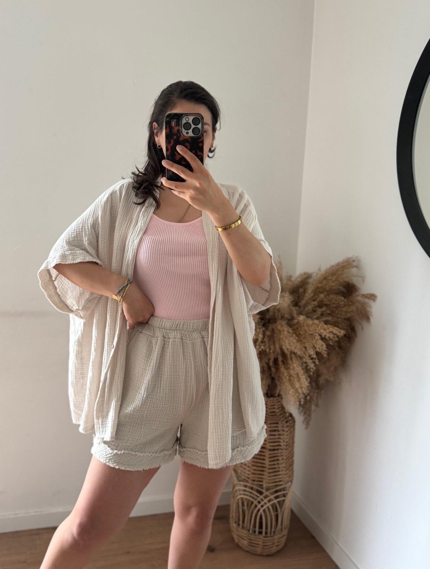 Musselin Shorts Stone
