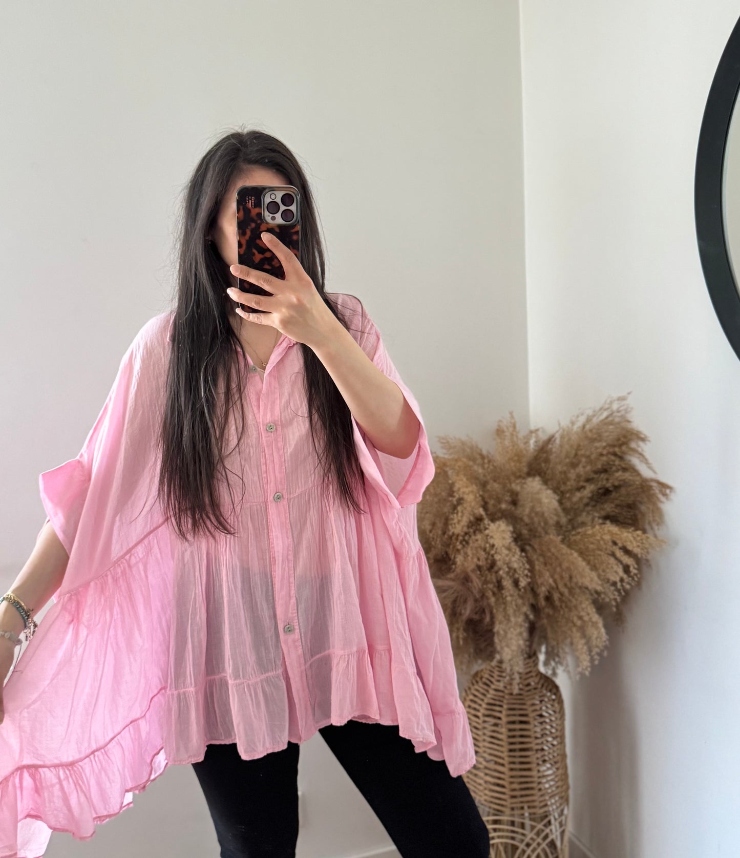 Fairy baumwollbluse Oversized rosa