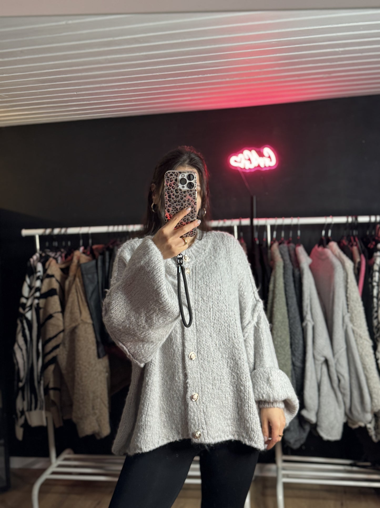 Cardigan Lelly kurz Grau