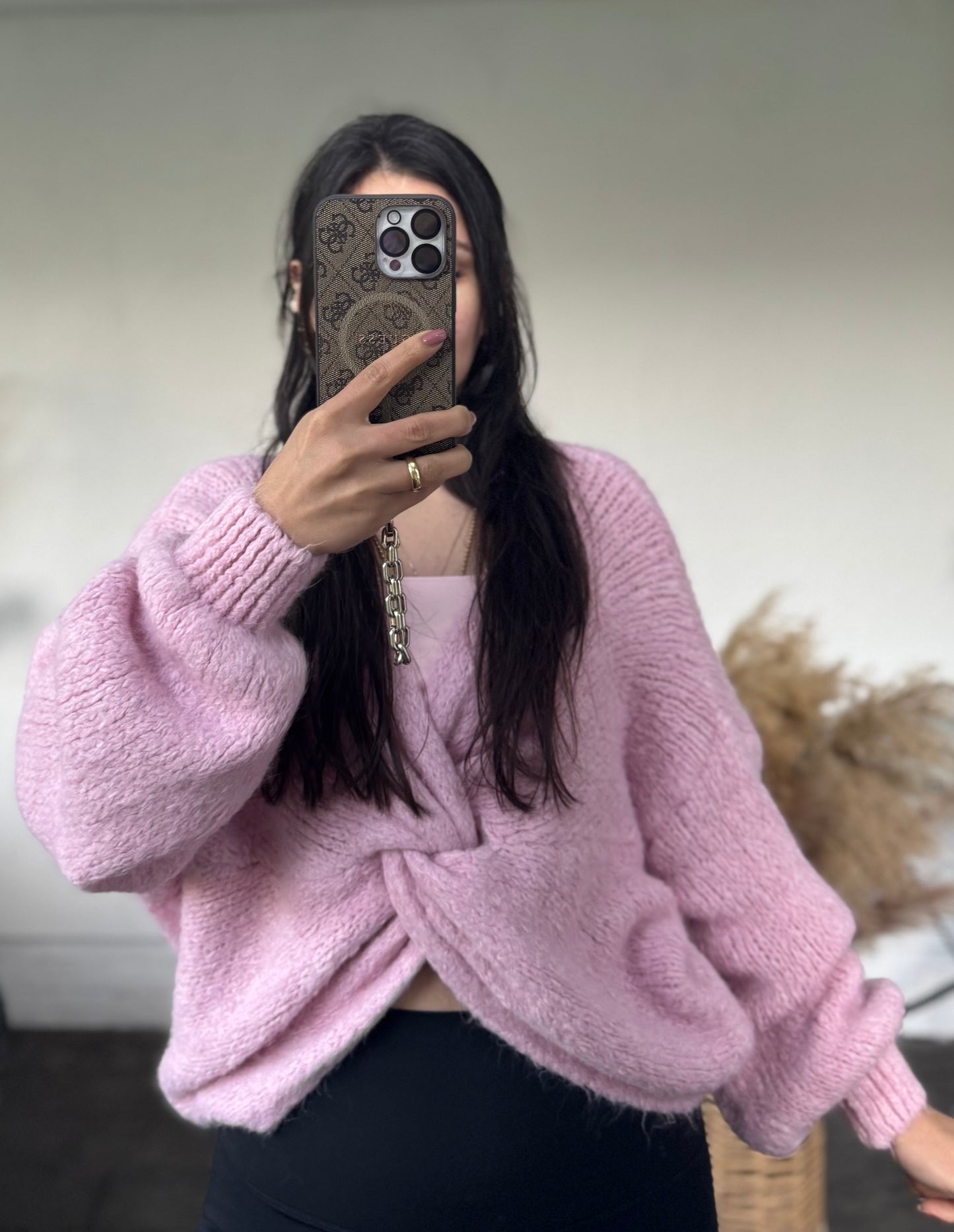 Knoten Pullover Rose