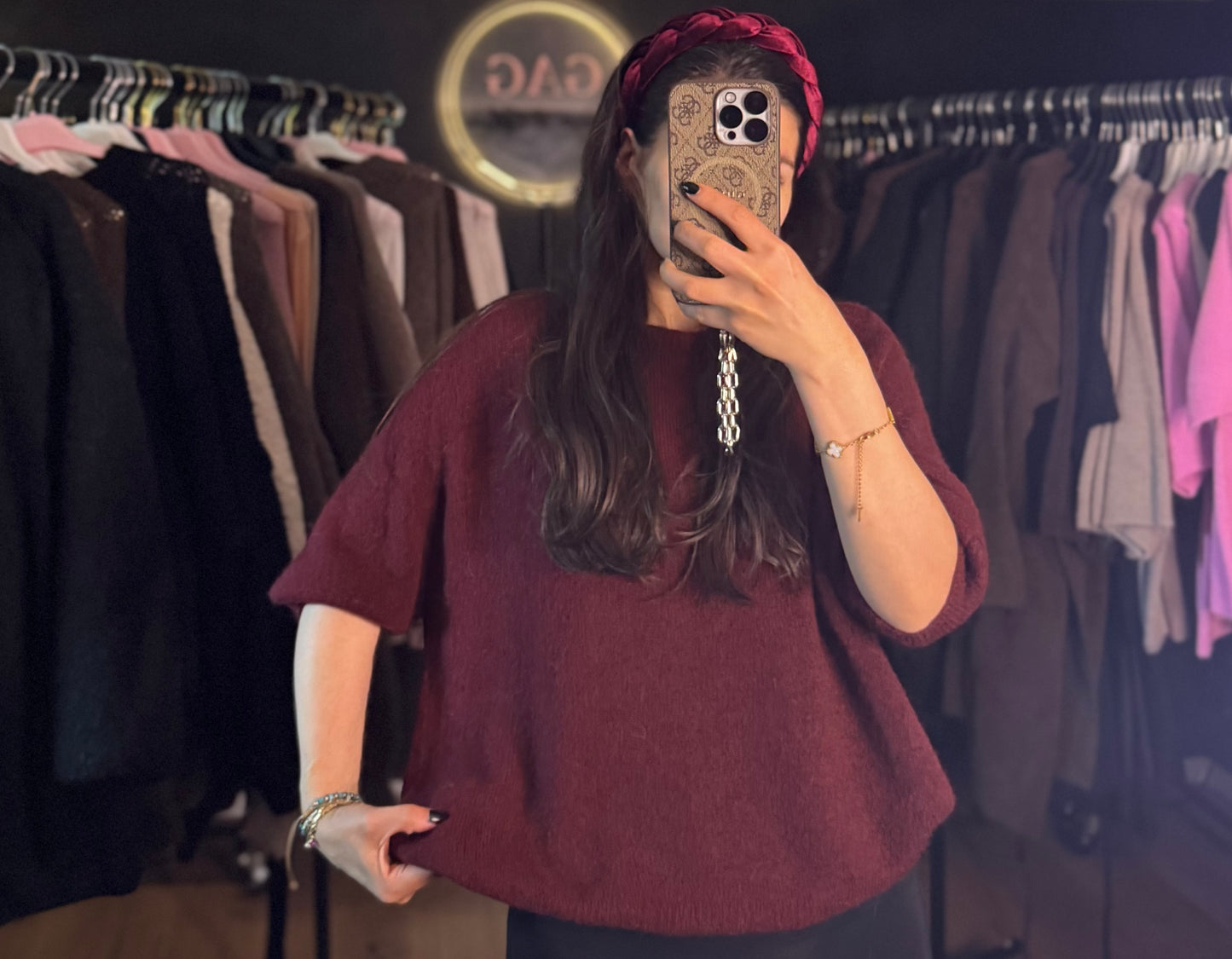 Midarm Soft fluffy Alpaka Bordeaux