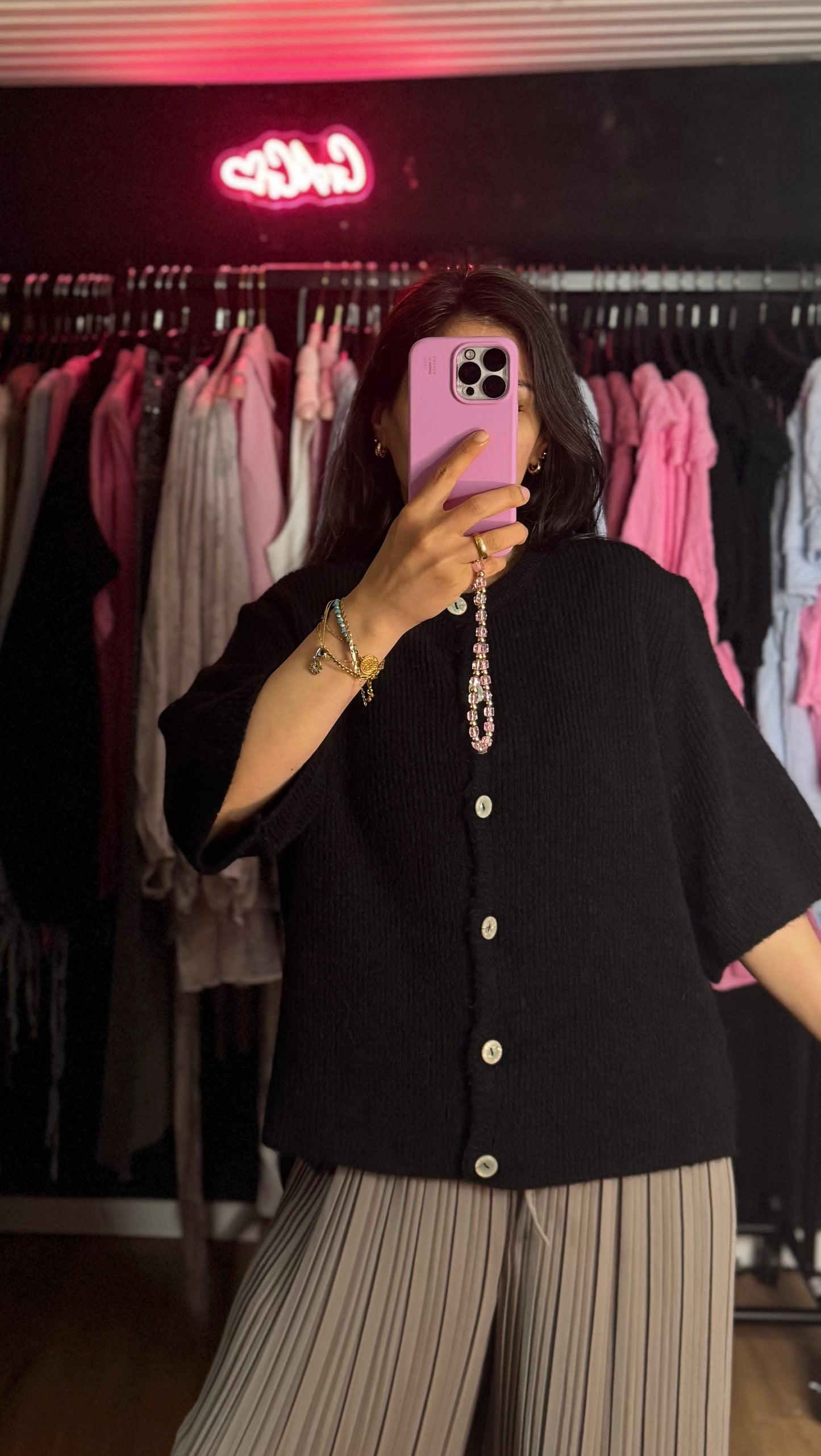 Midarm Cardigan schwarz