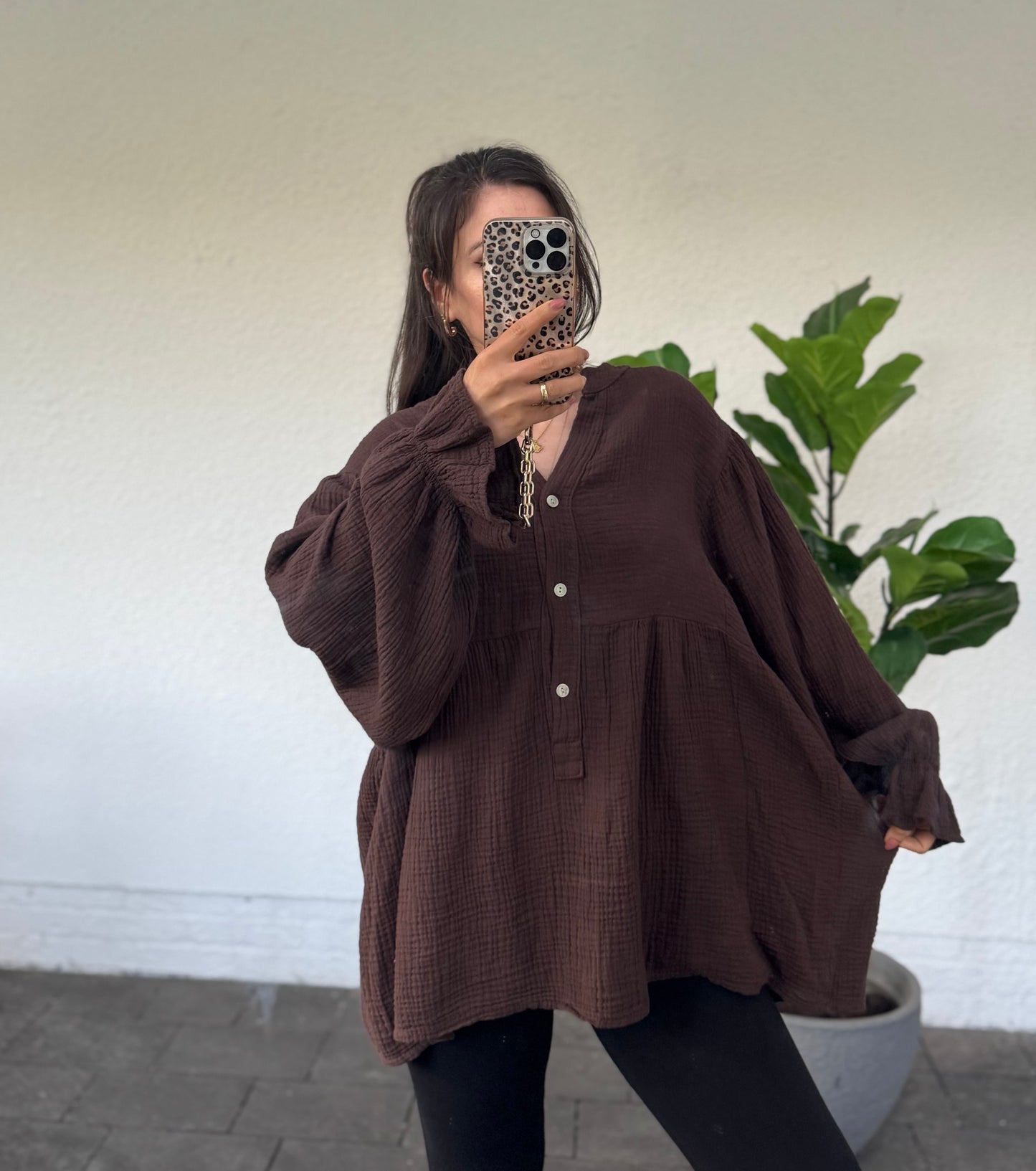 Musselin Tunika Bluse versch. Farben