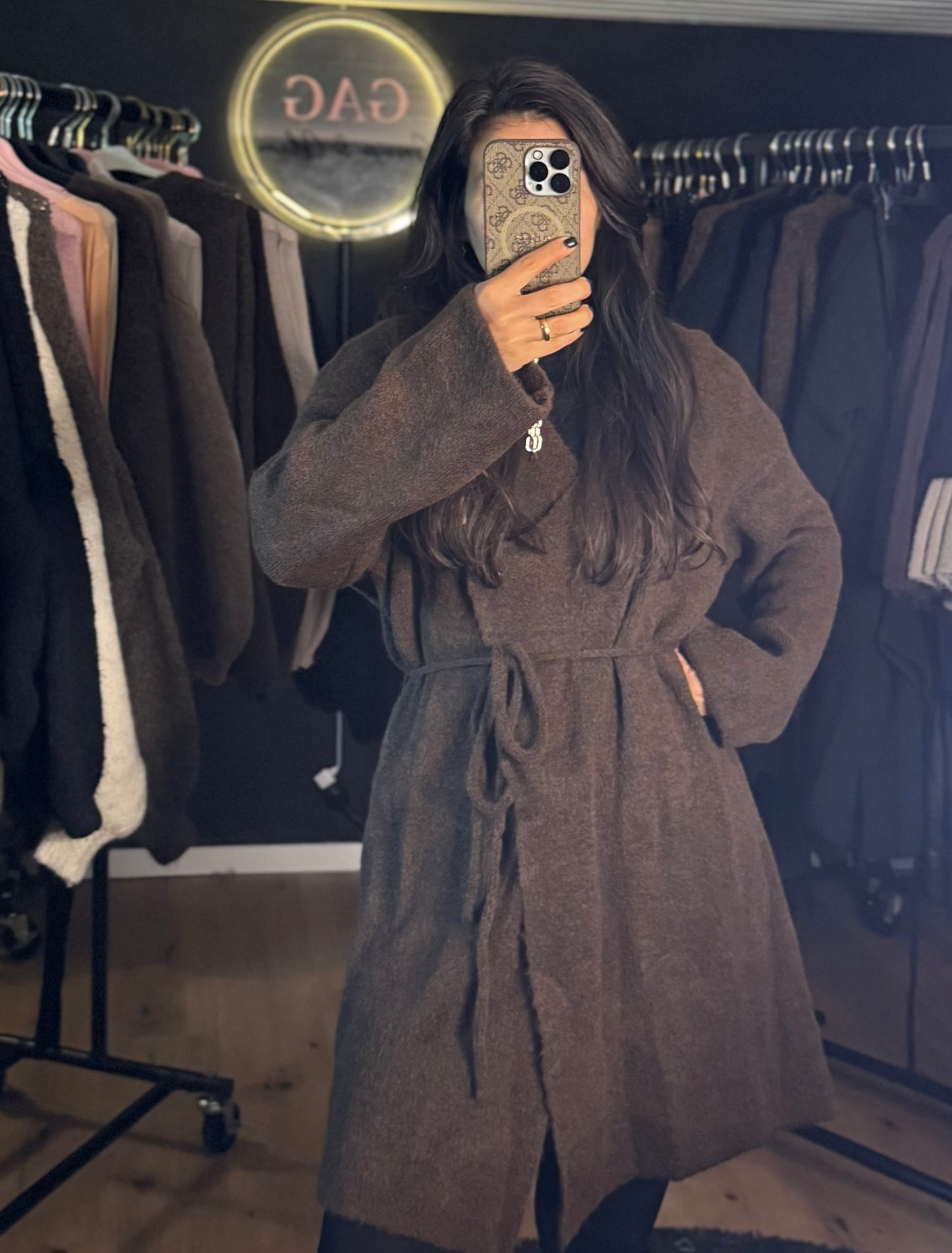 Cozy kurzmantel braun