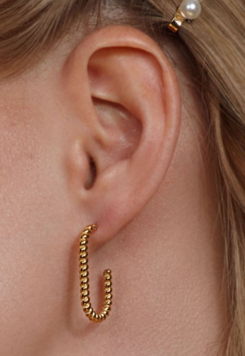 Twist Square Ohrringe Gold