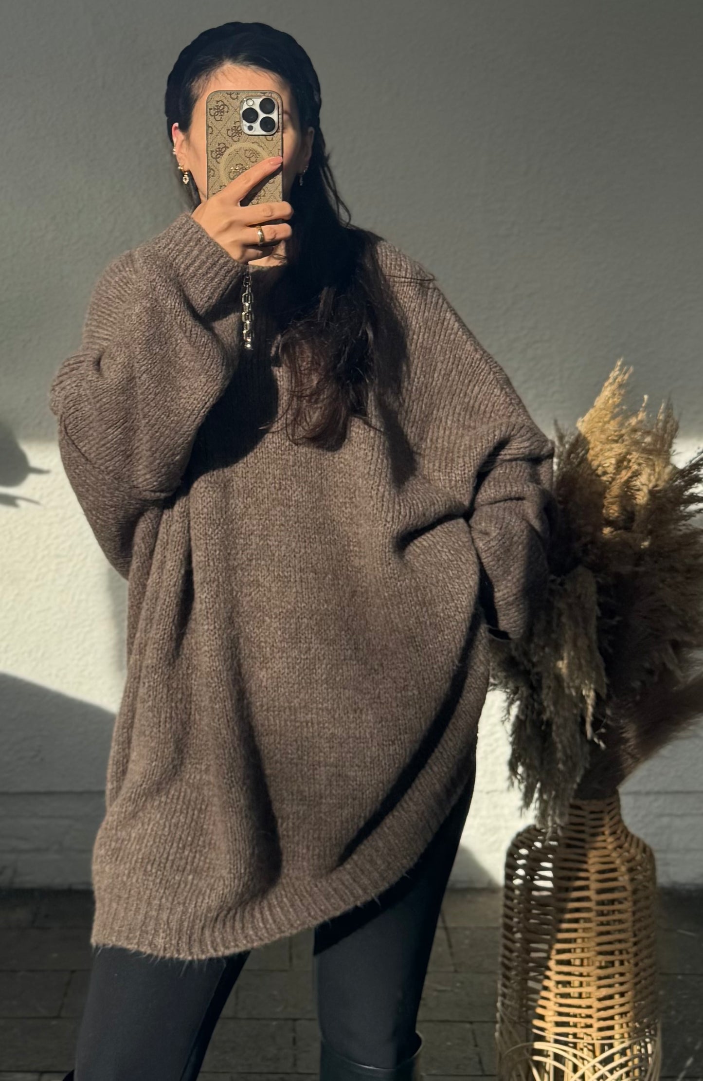 Oversized Pullovers/ Strick Kleid Teddy