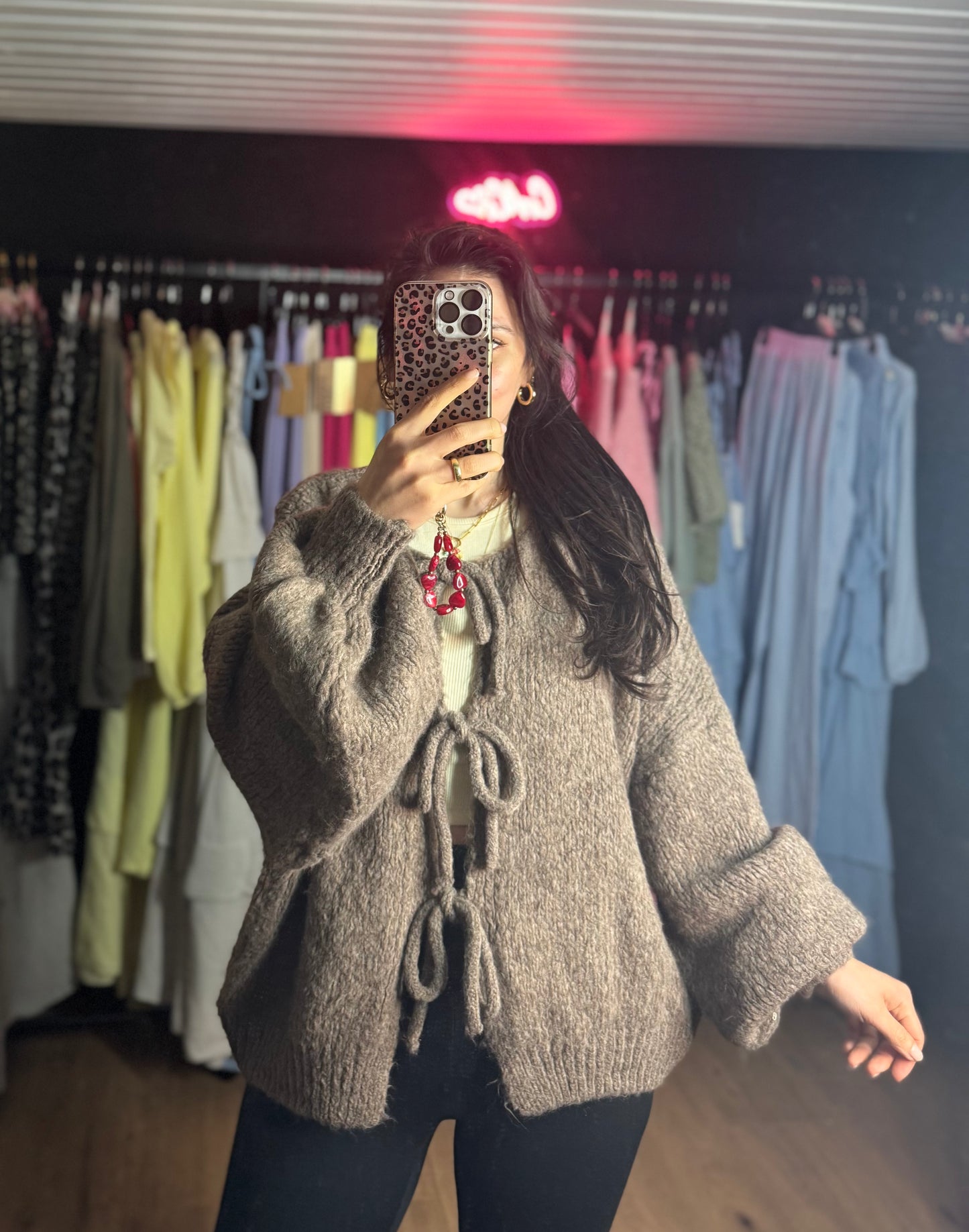 Schleifen Cardigan -Breite schleifen Teddy