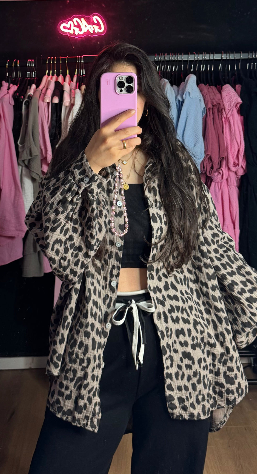 Leo Musselin Bluse taupe