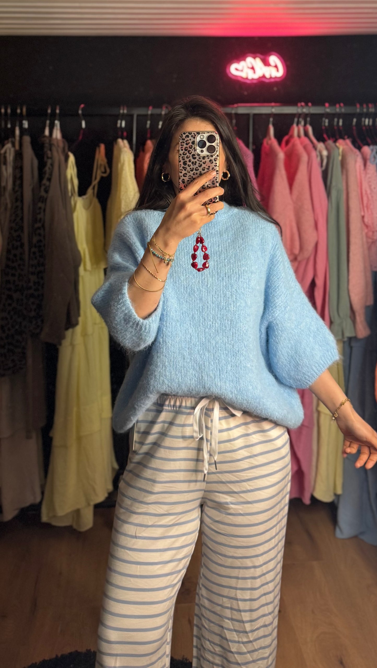 Midarm Pullover BABYBLAU