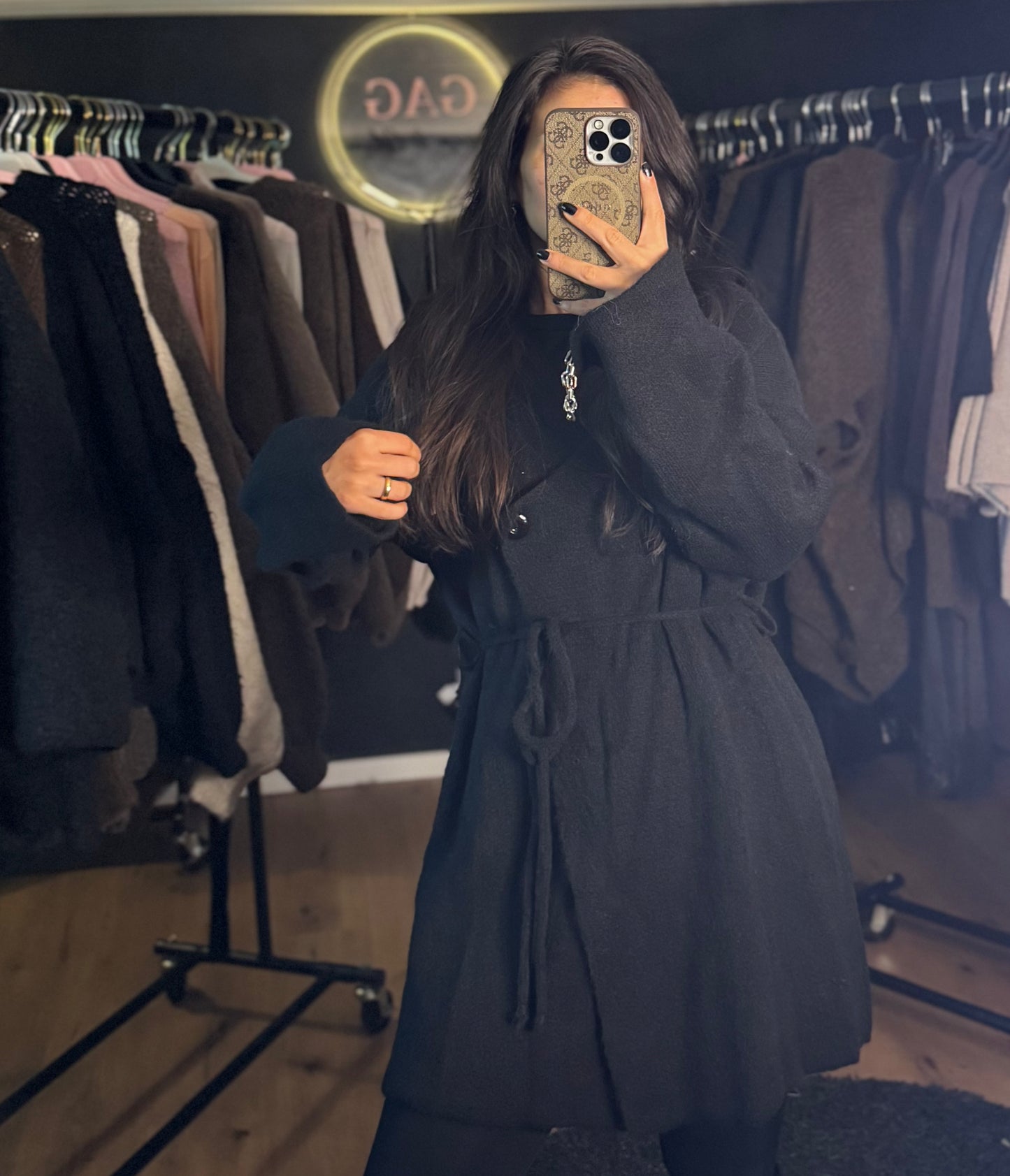 Cozy kurzmantel Schwarz