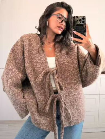 Filzteddy Schleifen Jacke braun