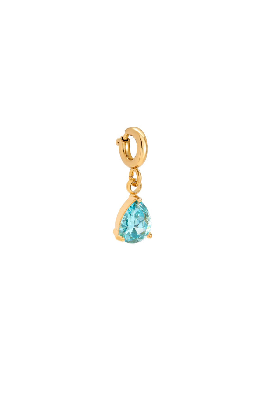 Charm Stein blau Gold