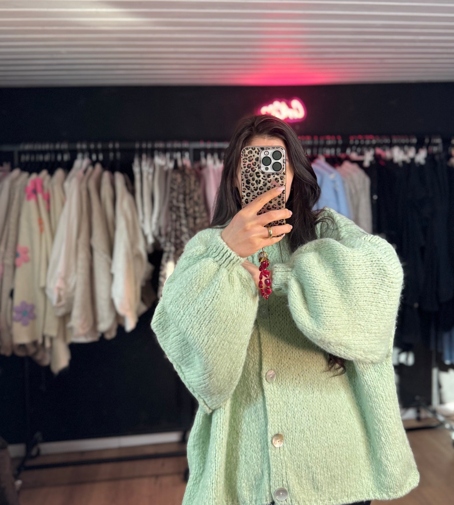PEARL CARDIGAN MINT