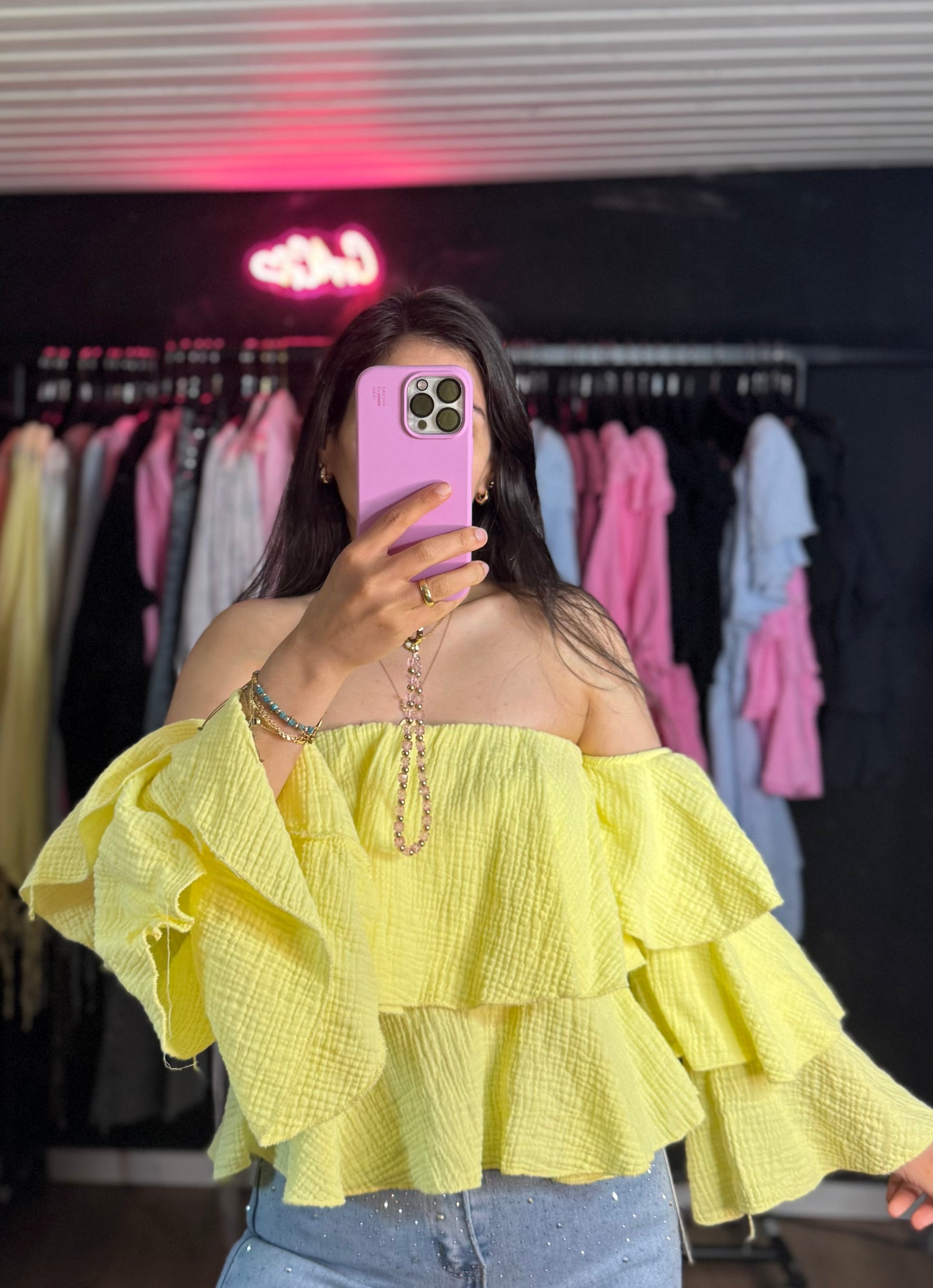 Fee Musselin Bluse gelb