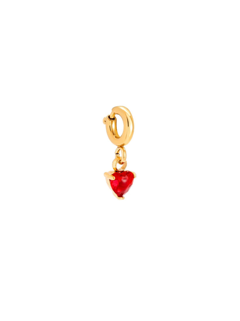 Charm Stein rot Gold