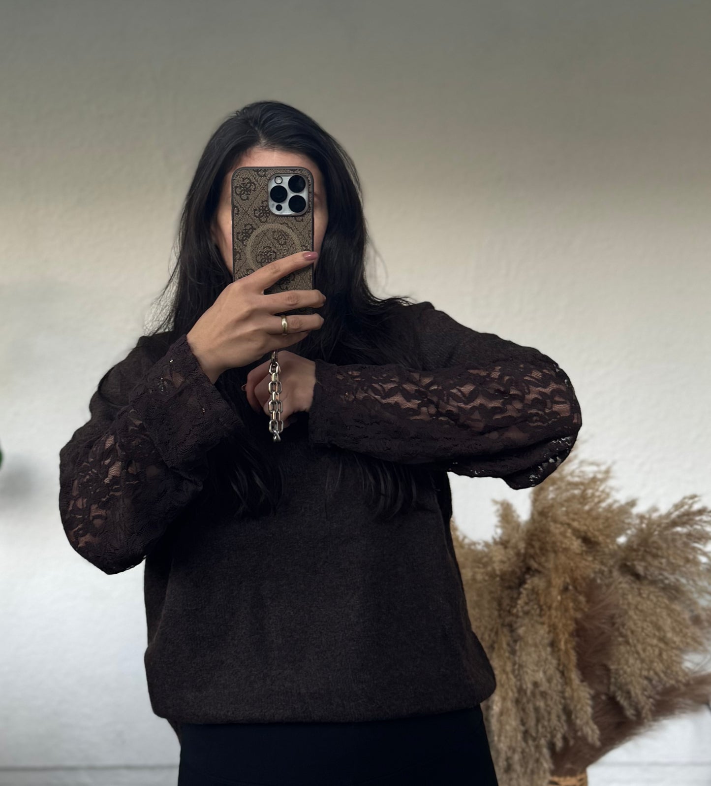 Midarm mit spitzen Ärmel Choco