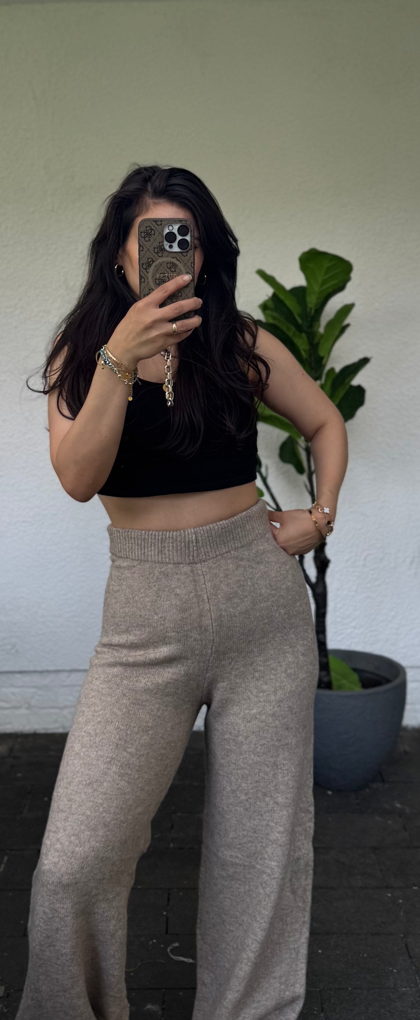 Strickhose Aschig taupe