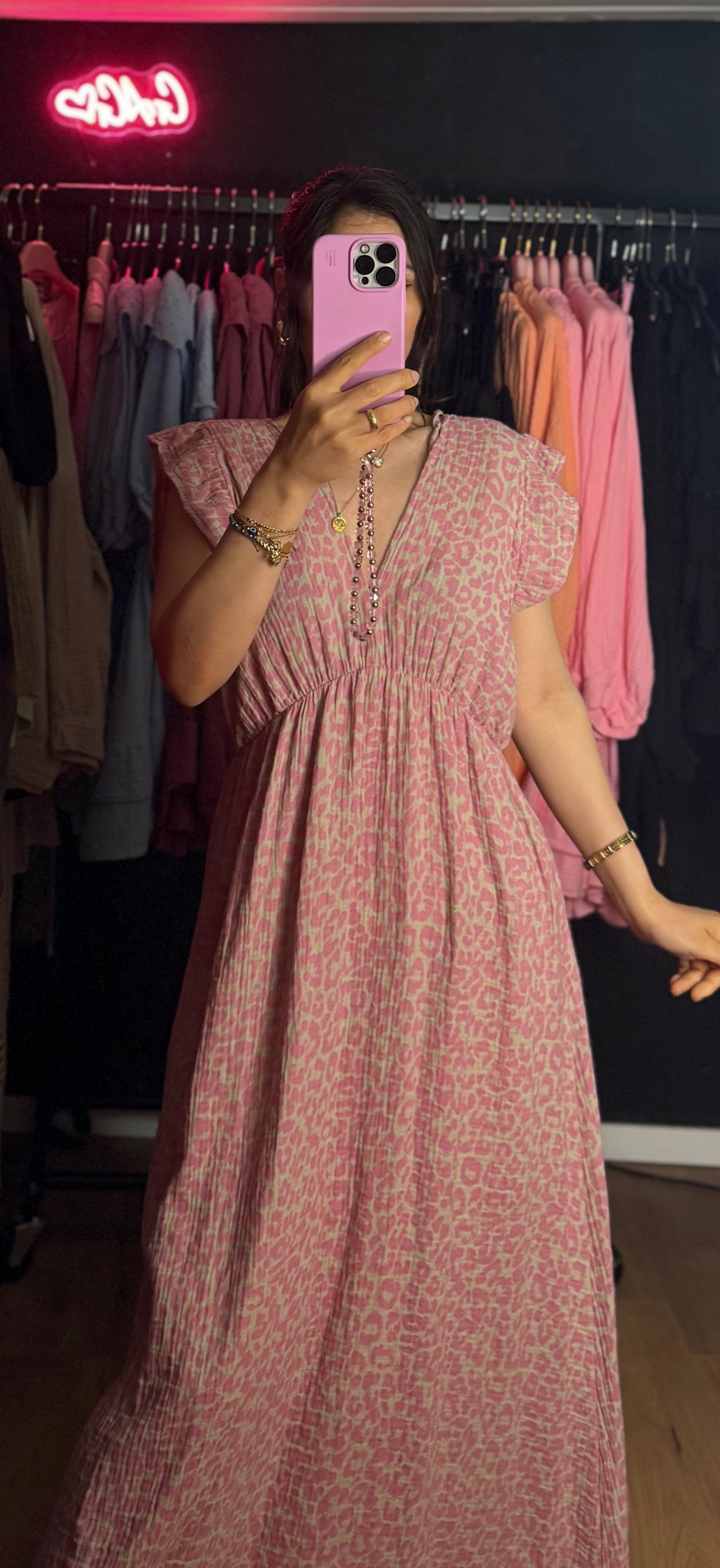 Musselin Leo Kleid Rüschiärmel