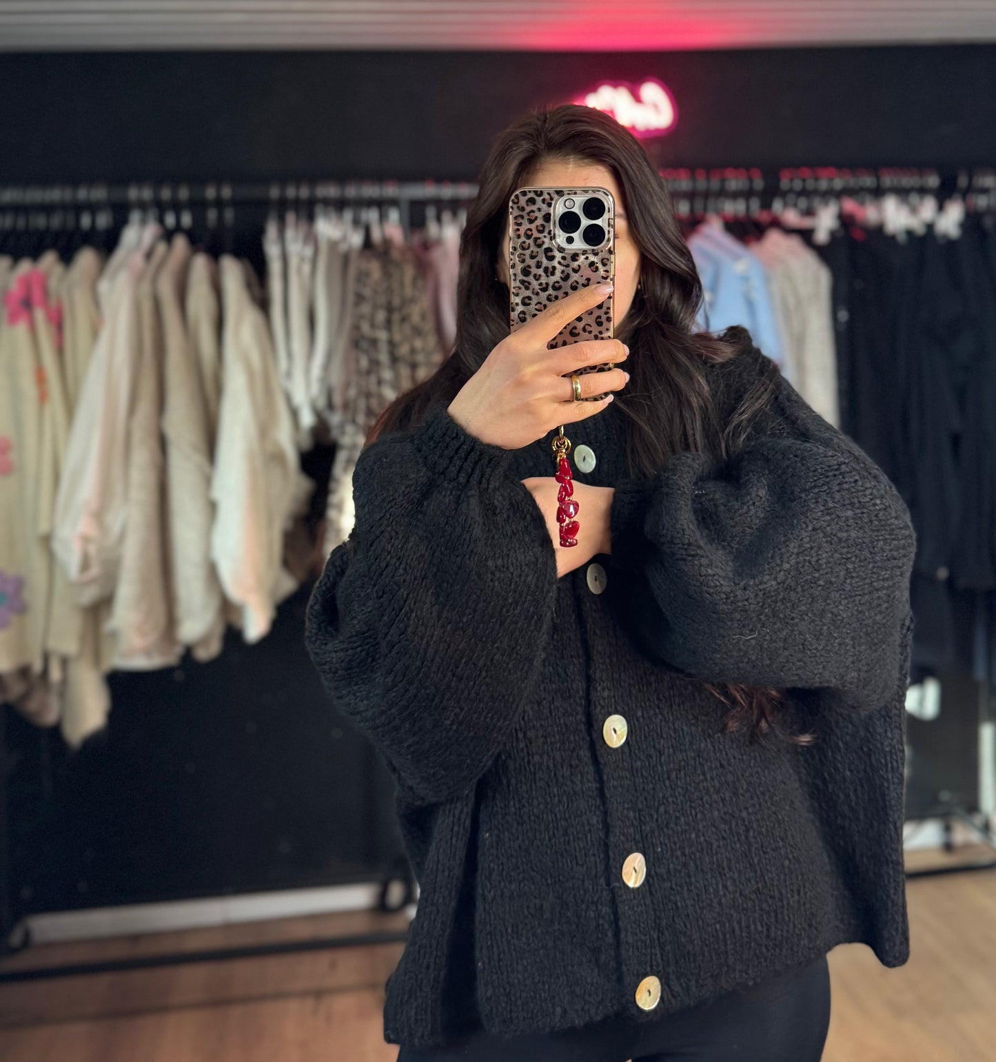 PEARL CARDIGAN BLACK