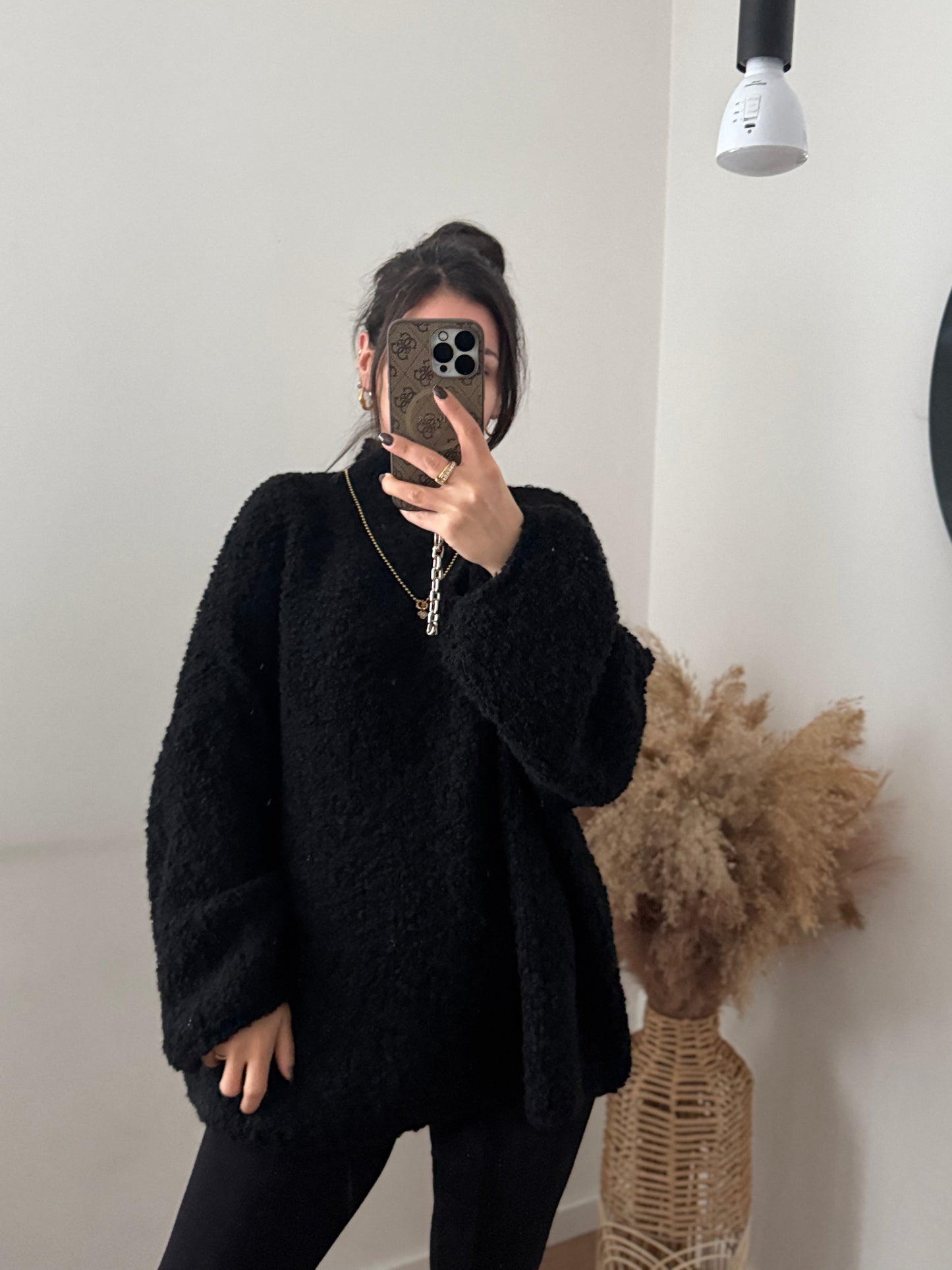 Boucle Lelly mit offenen Ärmeln schwarz