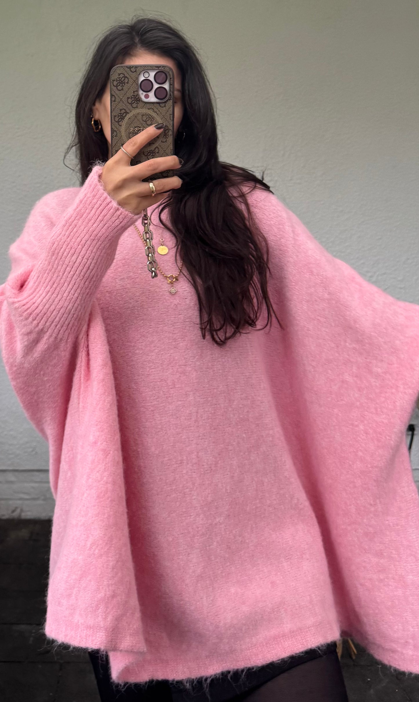 Alpaka Basic Pullover rosa