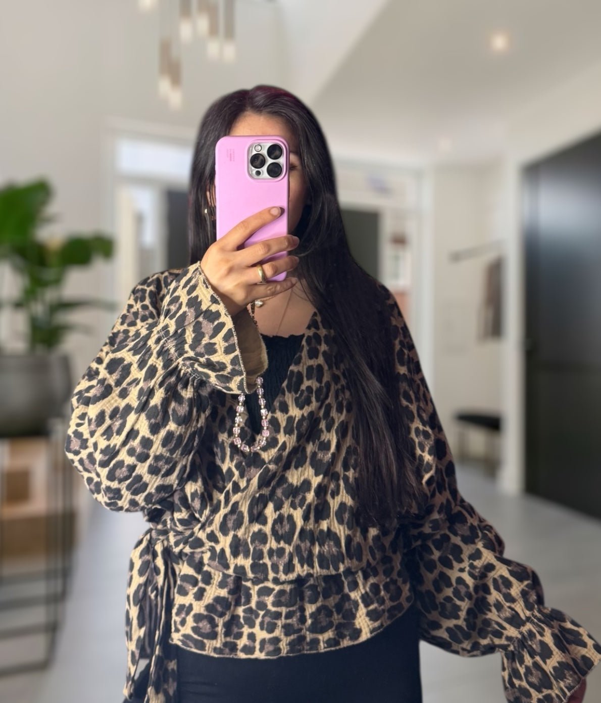 Musselinbluse zum Binden Leo