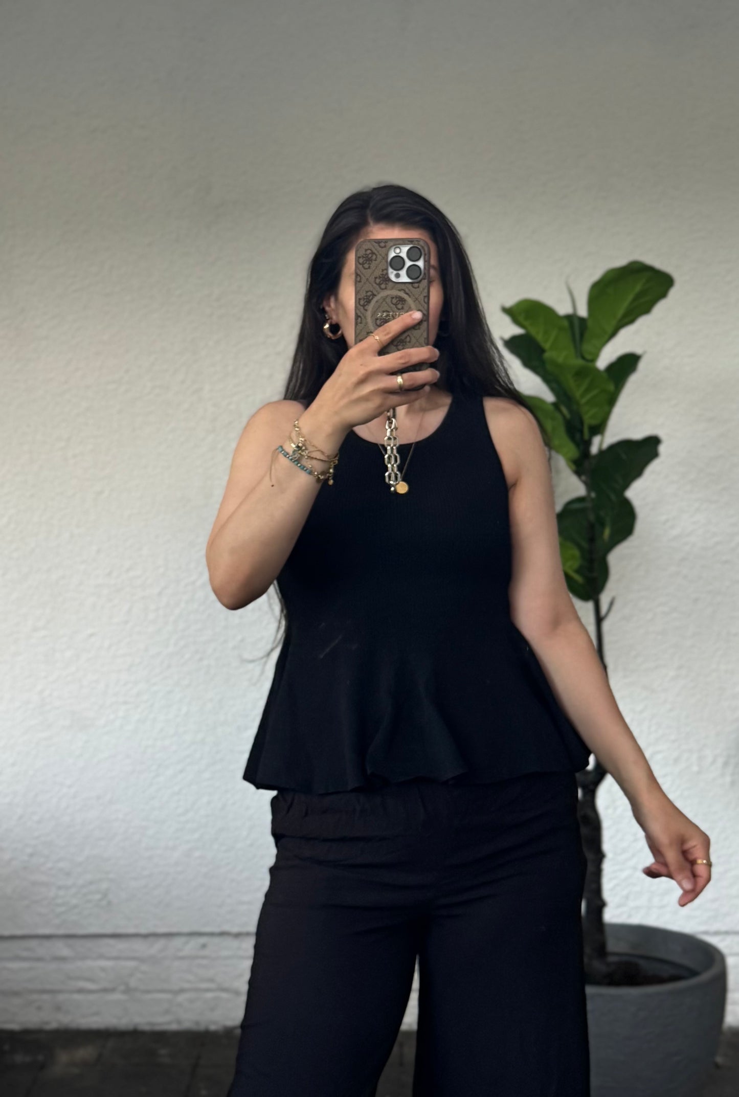 Peplum top versch. Farben