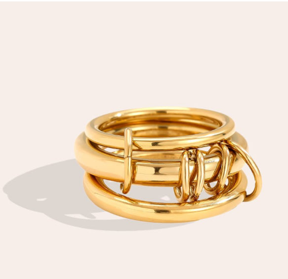 Simple Three Layer Ring Set Edelstahl
Ring
