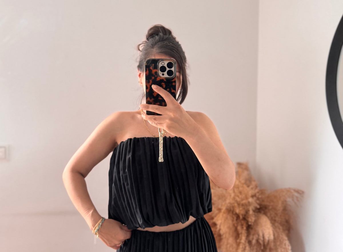 Plissee Baumwoll crop top