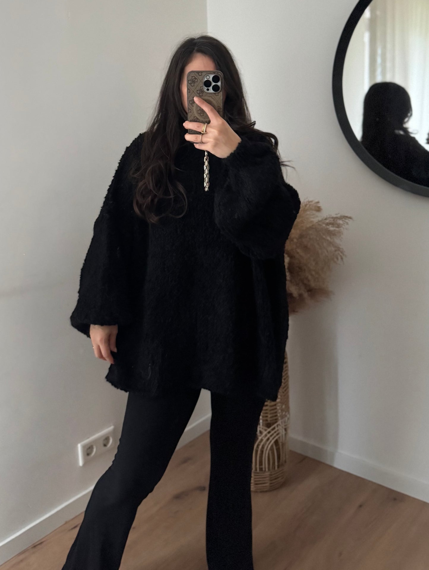 Boucle Pullover Lelly schwarz