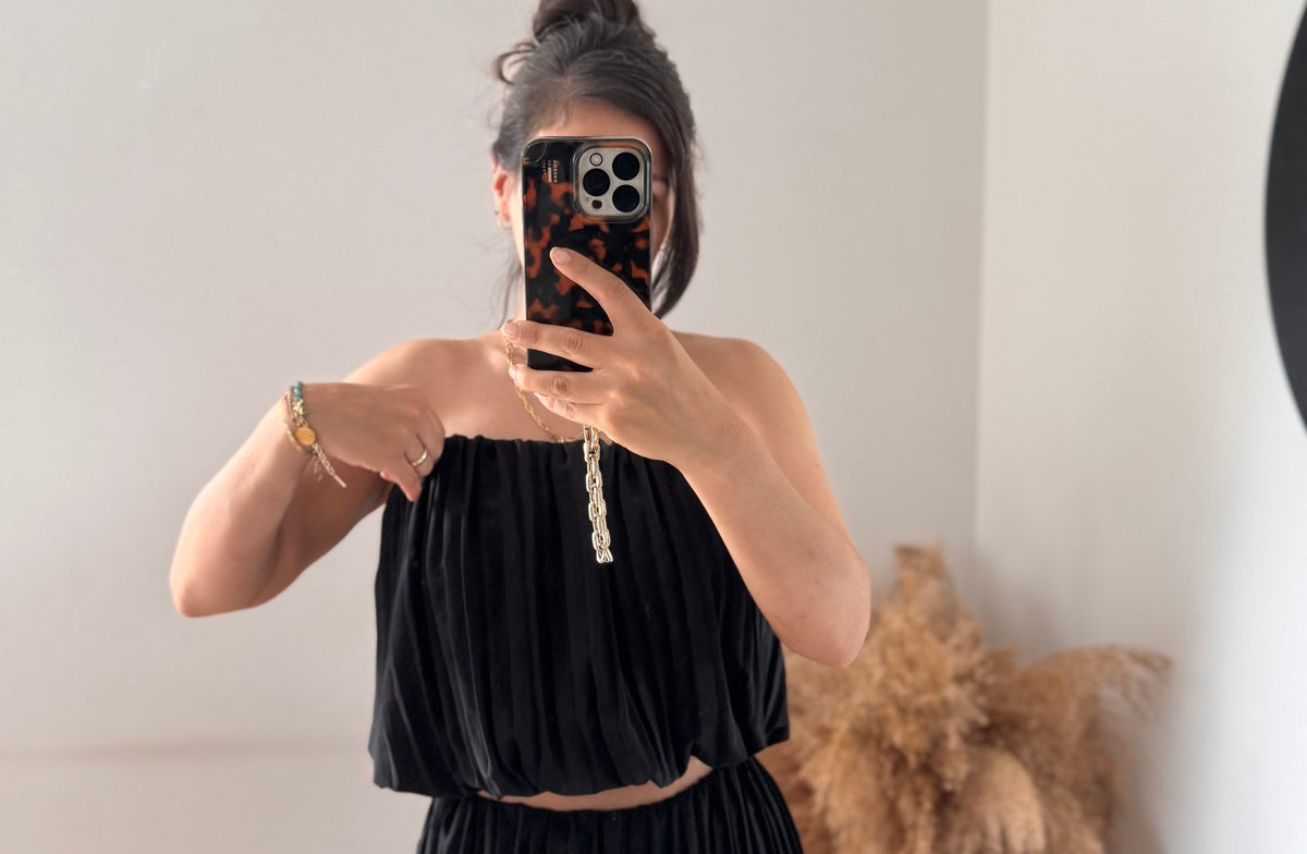 Plissee Baumwoll crop top
