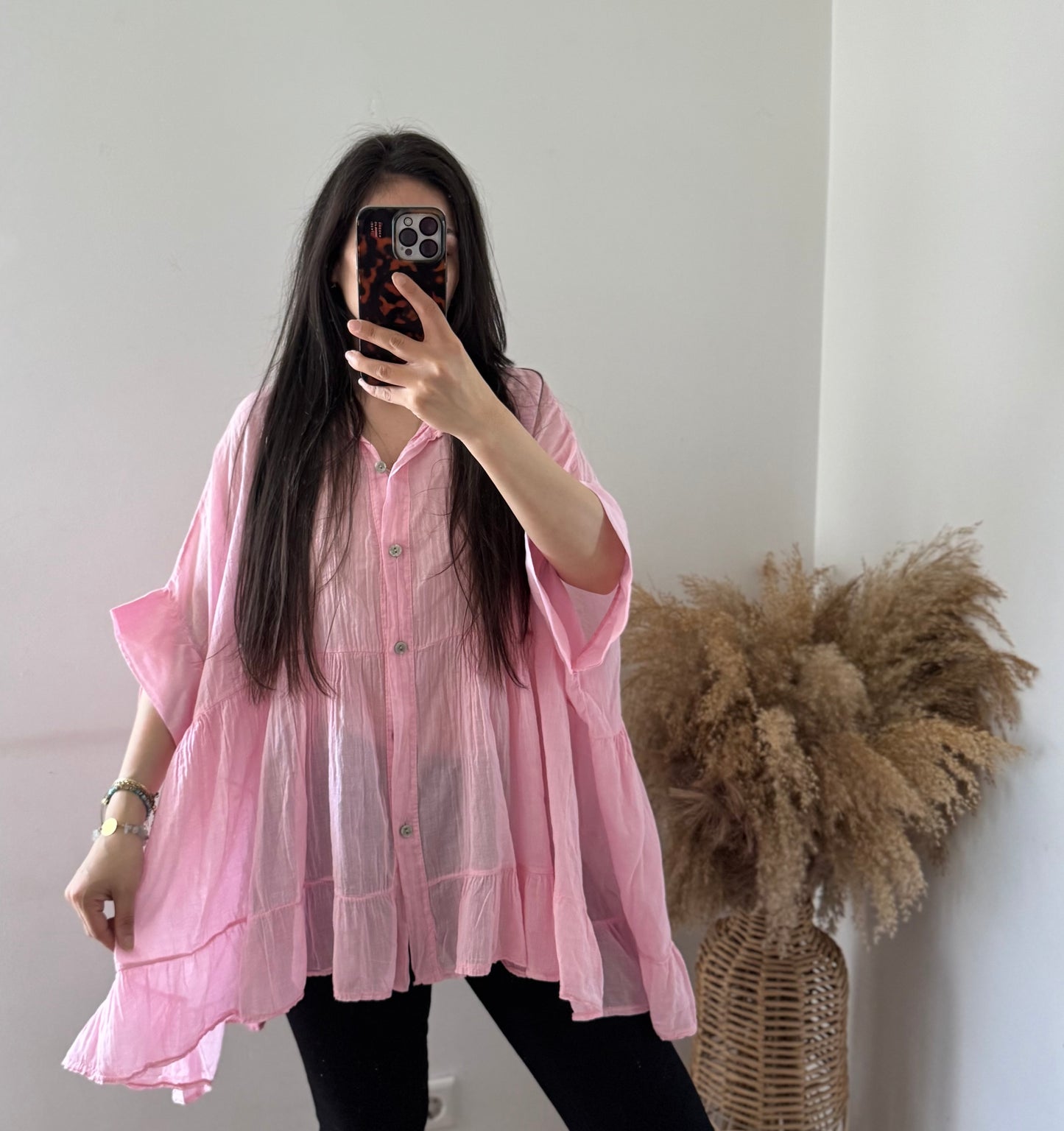 Fairy baumwollbluse Oversized rosa