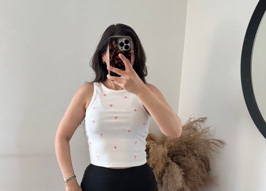 Herz crop top weiß