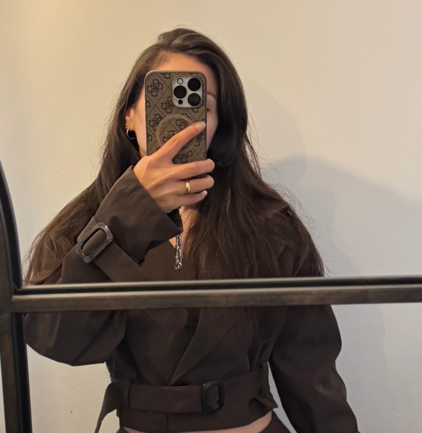 Kurzer leichter Trenchcoat braun