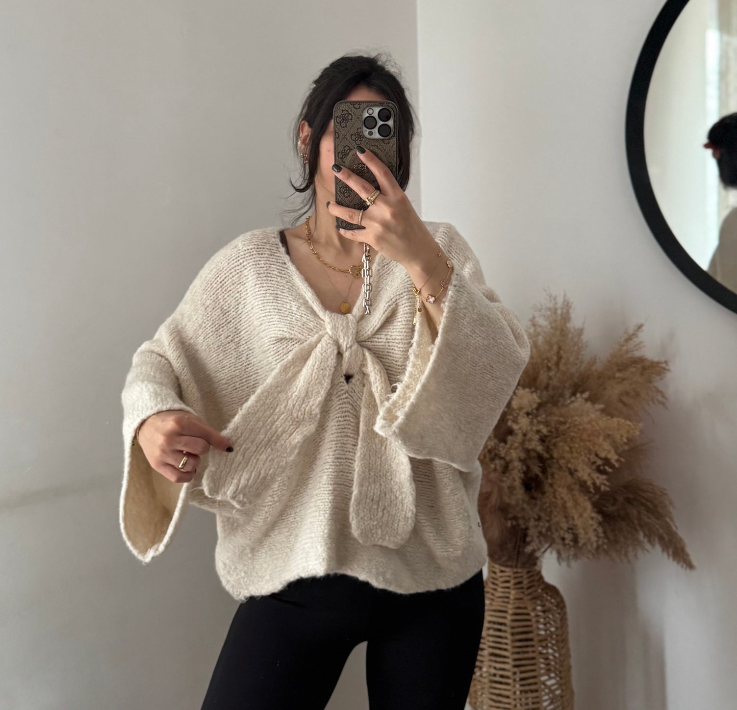 Bowtie Pullover Ecru