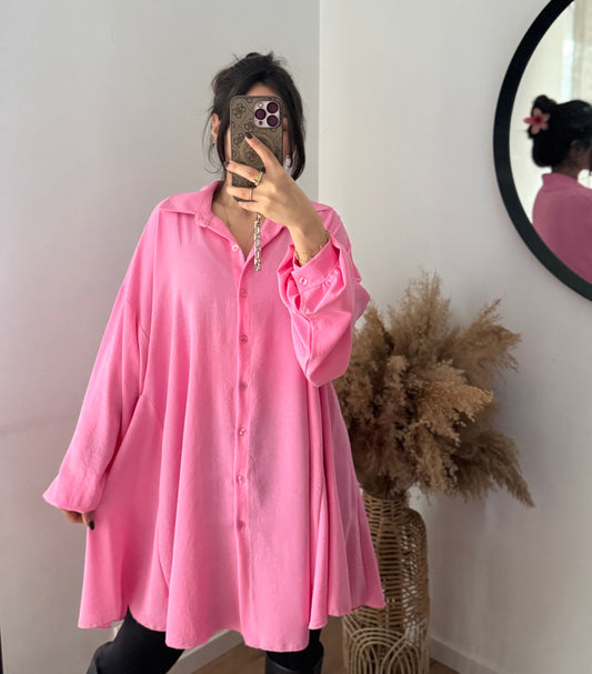 Oversized Bluse/Kleid Fee pink