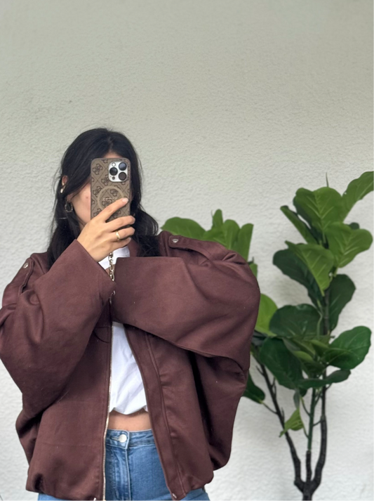 Balloon Suede Jacket Braun